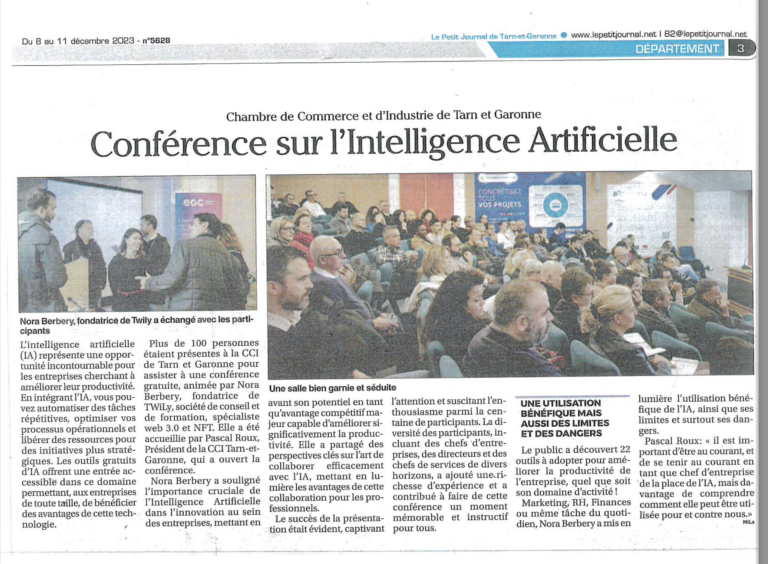 Conférence sur L’Intelligence Artificielle